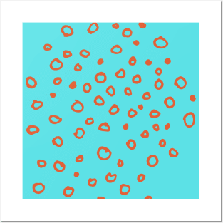 Abstract boho brown bubble pattern Posters and Art